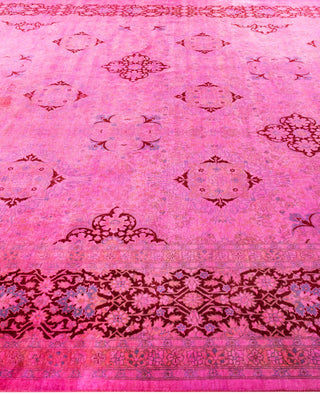 Overdyed One-of-a-Kind Wool Pink Area Rug 9' 1" x 18' 10"