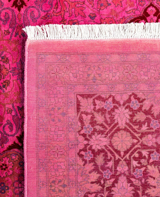 Overdyed One-of-a-Kind Wool Pink Area Rug 9' 1" x 18' 10"