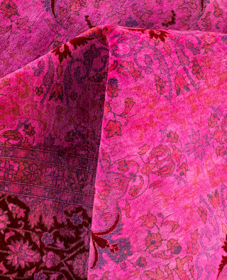 Overdyed One-of-a-Kind Wool Pink Area Rug 9' 1" x 18' 10"