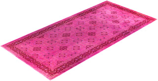 Overdyed One-of-a-Kind Wool Pink Area Rug 9' 1" x 18' 10"