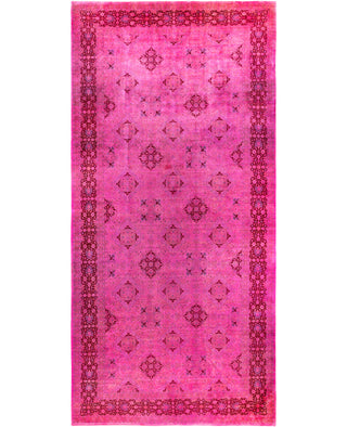 Overdyed One-of-a-Kind Wool Pink Area Rug 9' 1" x 18' 10"