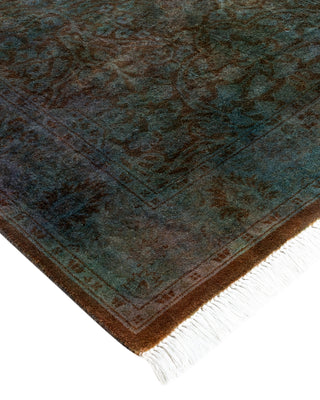 Contemporary Hand Knotted Overdyed Gray Runner 2' 7" x 10' 3"