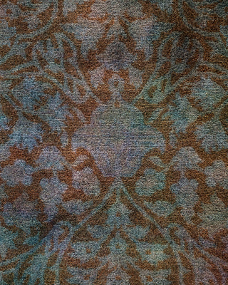Contemporary Hand Knotted Overdyed Gray Runner 2' 7" x 10' 3"
