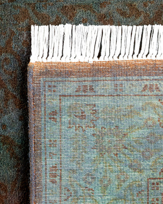 Contemporary Hand Knotted Overdyed Gray Runner 2' 7" x 10' 3"