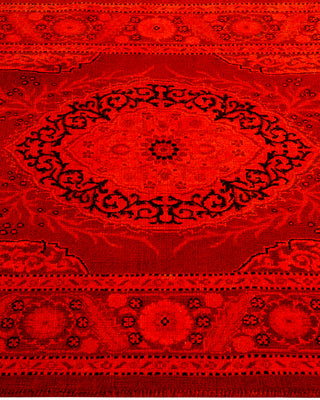 Contemporary Hand-Knotted Overdyed Orange Area Rug 2' 7" x 4' 4"