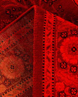 Contemporary Hand-Knotted Overdyed Orange Area Rug 2' 7" x 4' 4"