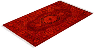 Contemporary Hand-Knotted Overdyed Orange Area Rug 2' 7" x 4' 4"