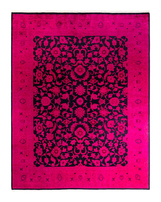 Contemporary Overyed Wool Hand Knotted Pink Area Rug 8' 2" x 10' 3"
