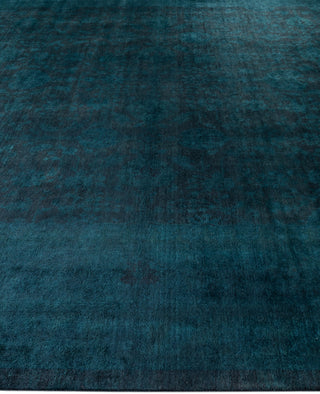 Overdyed One-of-a-Kind Wool Blue Area Rug 9' 2" x 12' 1"