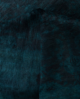 Overdyed One-of-a-Kind Wool Blue Area Rug 9' 2" x 12' 1"
