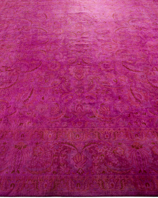 Contemporary Fine Vibrance Pink Wool Area Rug - 8' 2" x 8' 2"