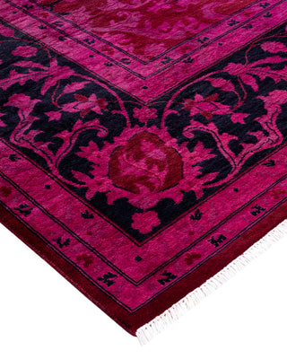 Contemporary Overyed Wool Hand Knotted Pink Area Rug 8' 2" x 10' 3"