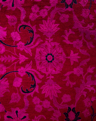 Contemporary Hand-Knotted Overdyed Pink Area Rug 8' 2" x 10' 3"