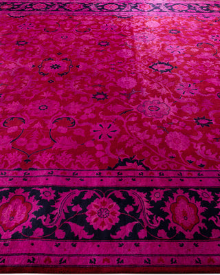 Contemporary Hand-Knotted Overdyed Pink Area Rug 8' 2" x 10' 3"