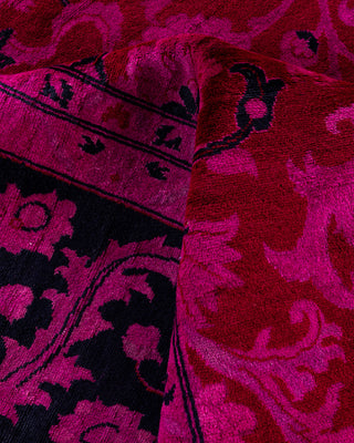 Contemporary Hand-Knotted Overdyed Pink Area Rug 8' 2" x 10' 3"