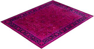 Contemporary Overyed Wool Hand Knotted Pink Area Rug 8' 2" x 10' 3"