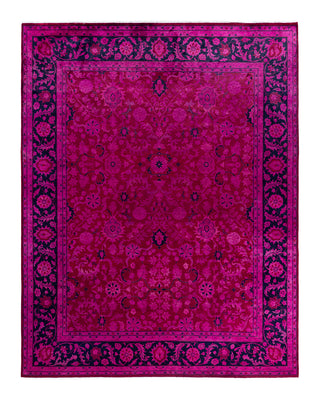 Contemporary Overyed Wool Hand Knotted Pink Area Rug 8' 2" x 10' 3"