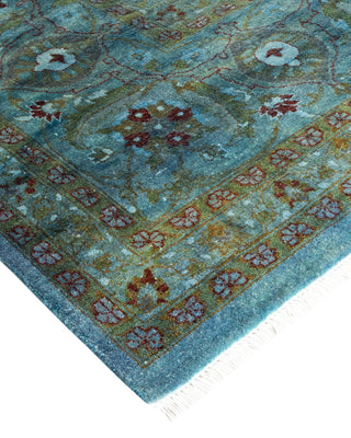 Modern Overdyed Hand Knotted Wool Blue Area Rug 8' 0" x 10' 3"