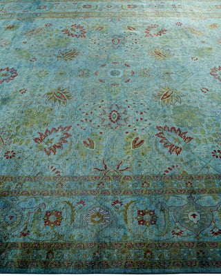 Modern Overdyed Hand Knotted Wool Blue Area Rug 8' 0" x 10' 3"