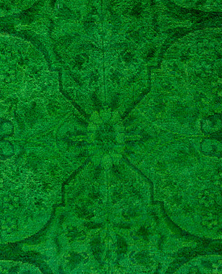 Contemporary Overdyed Wool Hand Knotted Green Area Rug 8' 2" x 10' 3"
