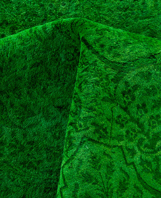 Contemporary Overdyed Wool Hand Knotted Green Area Rug 8' 2" x 10' 3"