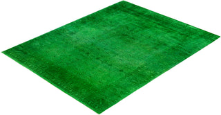 Contemporary Overdyed Wool Hand Knotted Green Area Rug 8' 2" x 10' 3"