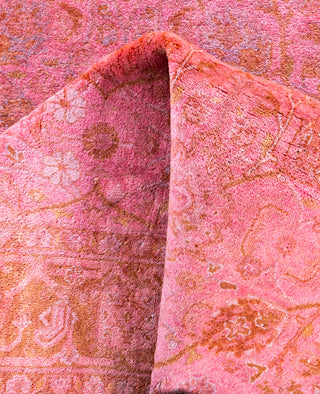 Overdyed One-of-a-Kind Wool Pink Runner 3' 1" x 8' 1"