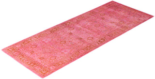 Overdyed One-of-a-Kind Wool Pink Runner 3' 1" x 8' 1"
