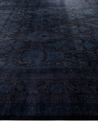 Overdyed One-of-a-Kind Wool Black Area Rug 9' 2" x 12' 4"