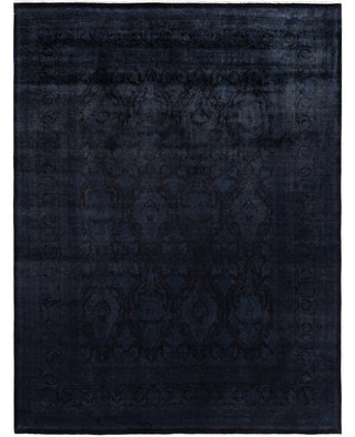 Overdyed One-of-a-Kind Wool Black Area Rug 9' 2" x 12' 4"