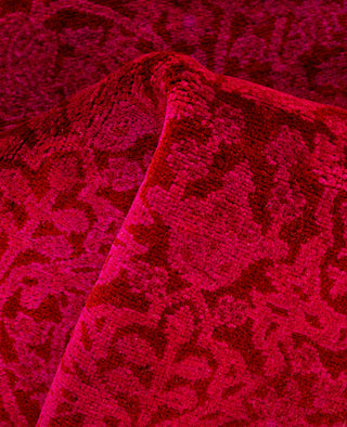 Contemporary Overdyed Wool Hand Knotted Pink Round Area Rug 3' 1" x 3' 1"
