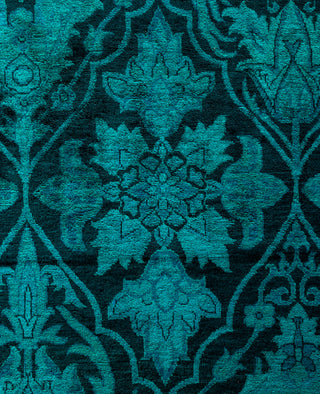 Overdyed Hand-Knotted Wool Modern-Contemporary Green Area Rug 8' 0" x 10' 3"