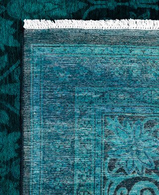 Overdyed Hand-Knotted Wool Modern-Contemporary Green Area Rug 8' 0" x 10' 3"