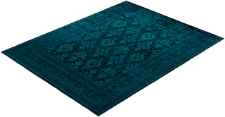 Overdyed Hand-Knotted Wool Modern-Contemporary Green Area Rug 8' 0" x 10' 3"