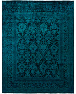 Overdyed Hand-Knotted Wool Modern-Contemporary Green Area Rug 8' 0" x 10' 3"