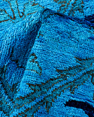 Overdyed Hand Knotted Blue Area Rug 9' 1" x 11' 10"
