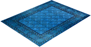 Overdyed Hand Knotted Blue Area Rug 9' 1" x 11' 10"