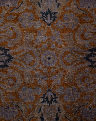 Modern Overdyed Hand Knotted Wool Orange Area Rug 4' 1" x 6' 2"