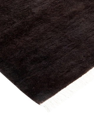 Modern Overdyed Hand Knotted Wool Black Area Rug 2' 8" x 4' 4"
