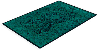 Fine Vibrance, One-of-a-Kind Hand-Knotted Area Rug  - Green, 2' 8" x 4' 1"