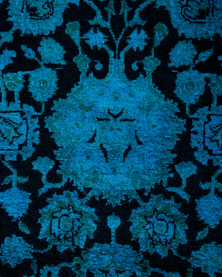 Contemporary Hand Knotted Overdyed Blue Area Rug 6' 1" x 6' 1"