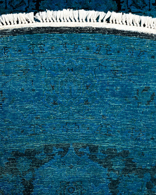 Contemporary Hand Knotted Overdyed Blue Area Rug 6' 1" x 6' 1"