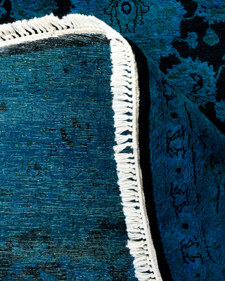 Contemporary Hand Knotted Overdyed Blue Area Rug 6' 1" x 6' 1"