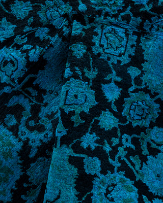 Contemporary Hand Knotted Overdyed Blue Area Rug 6' 1" x 6' 1"