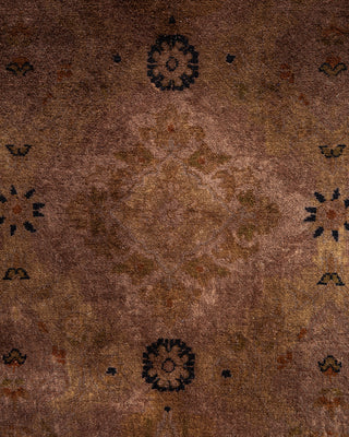 Contemporary Hand Knotted  Brown Octagon Area rug 5' 1" x 5' 1"