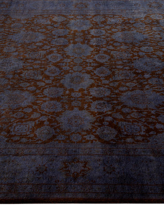 Contemporary Hand-Knotted Overdyed Purple Area Rug 6' 1" x 9' 1"