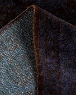 Contemporary Hand-Knotted Overdyed Purple Area Rug 6' 1" x 9' 1"