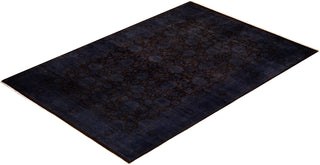 Modern Overdyed Hand Knotted Wool Purple Area Rug 6' 1" x 9' 1"