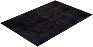 Contemporary Hand-Knotted Overdyed Purple Area Rug 6' 1" x 9' 1"