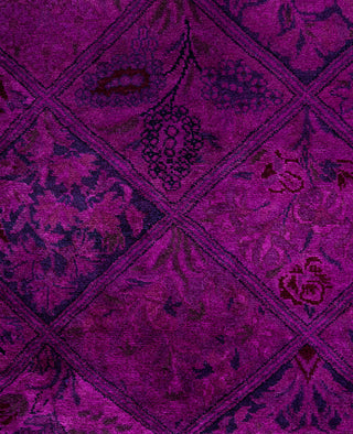 Overdyed Hand-Knotted Wool Modern-Contemporary Purple Runner 2' 7" x 20' 1"
